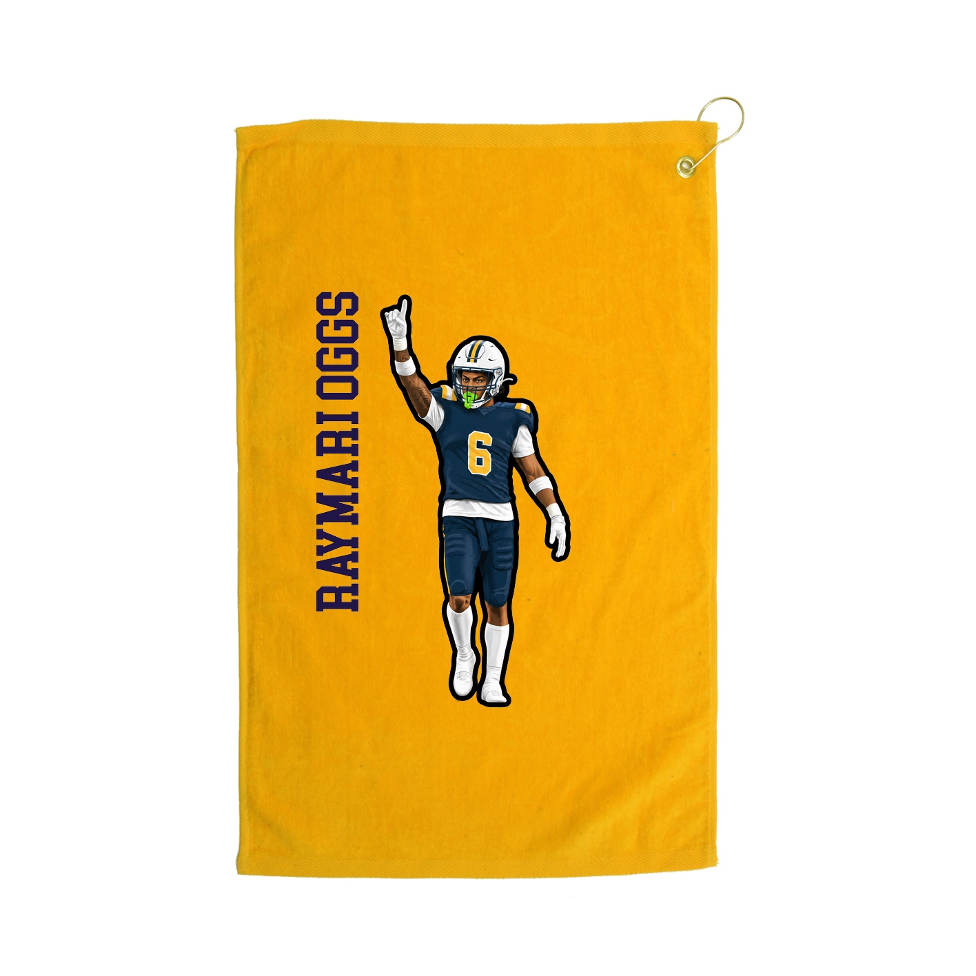 Golf Towel — Name Vertical in Gold