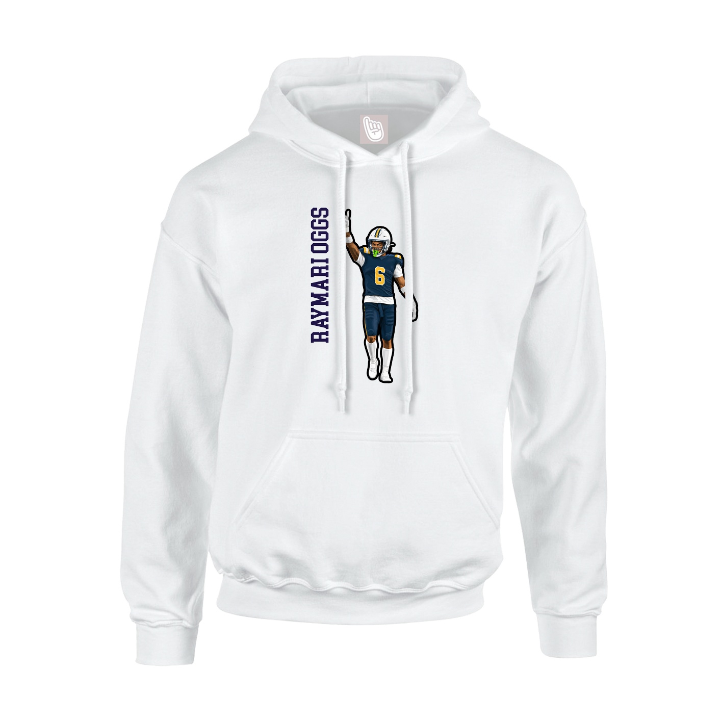 Hoodie — Name Vertical in White
