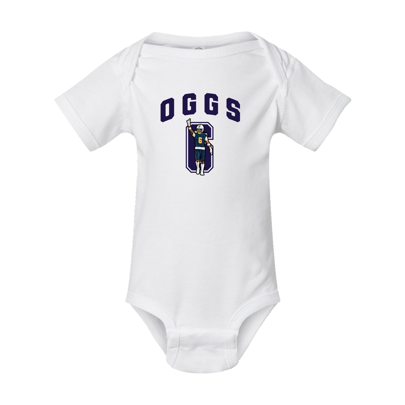 Baby Onesie — Number in White