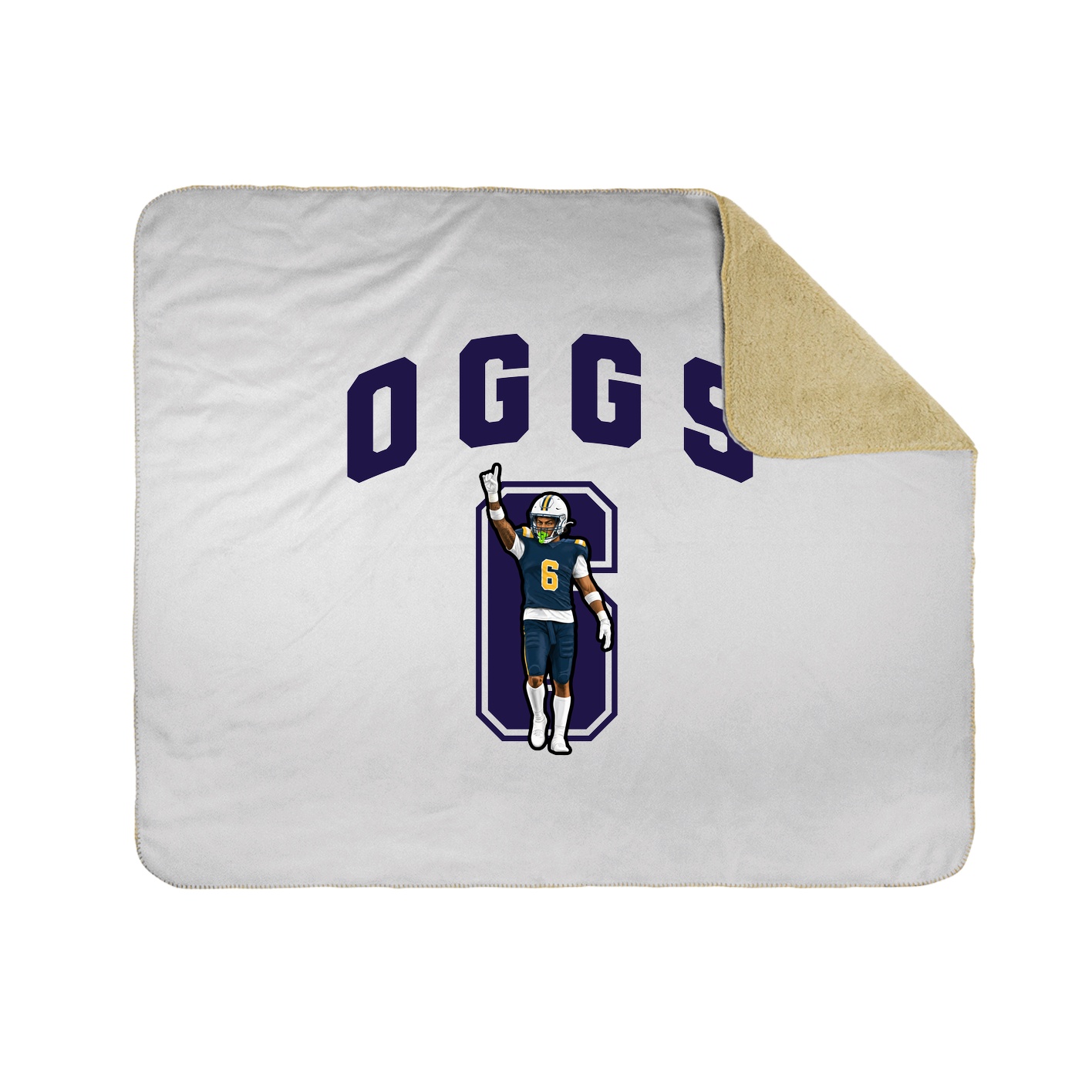 Throw Blanket — Number in White