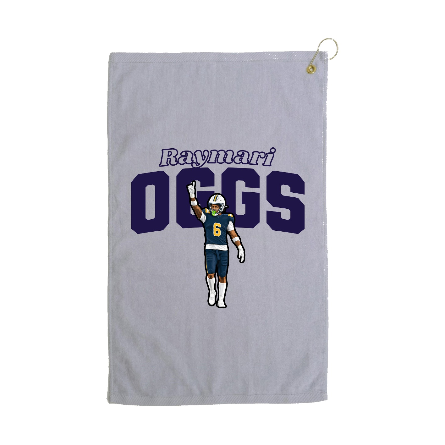 Golf Towel — Name Arch in Grey