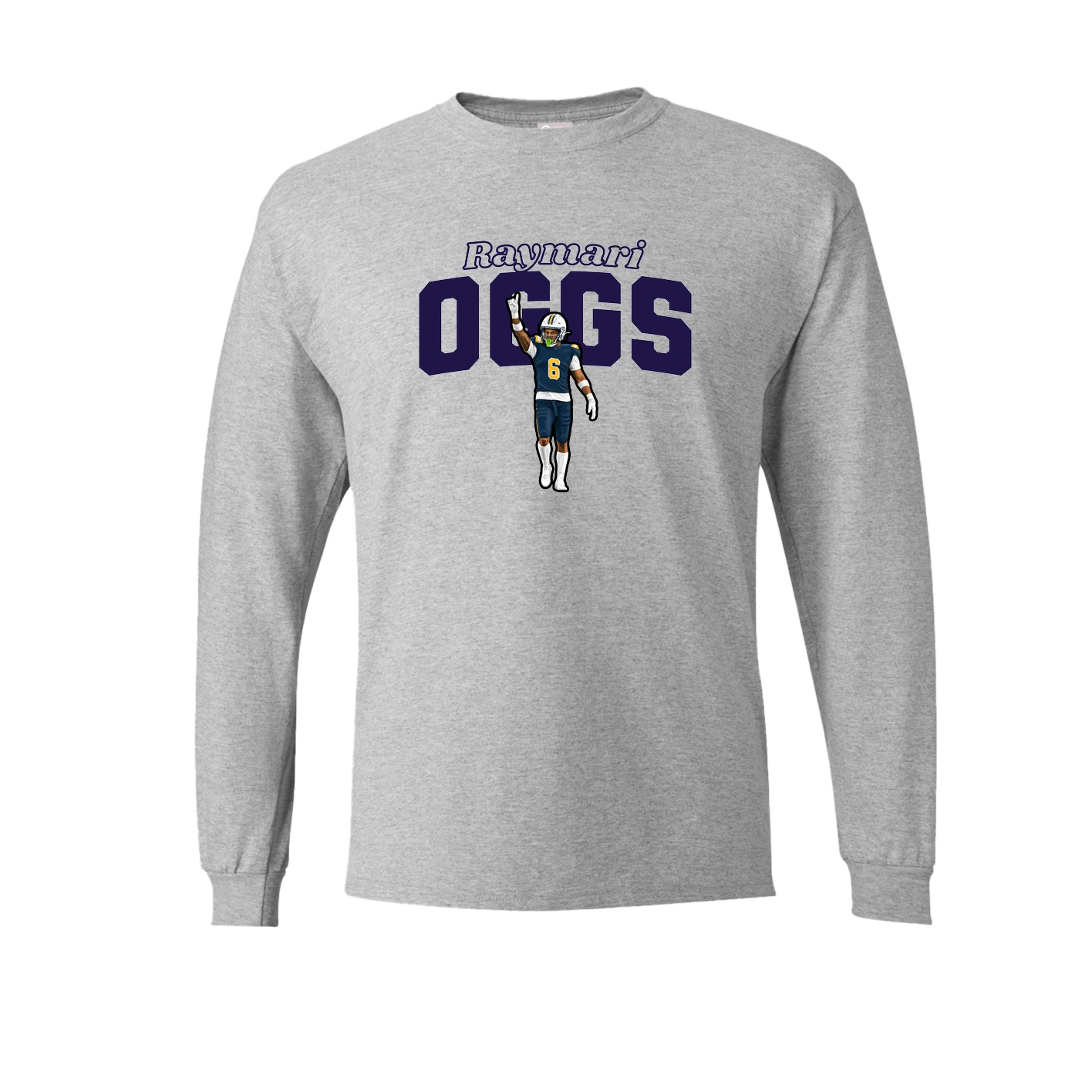 Long Sleeve Tee — Name Arch in Grey