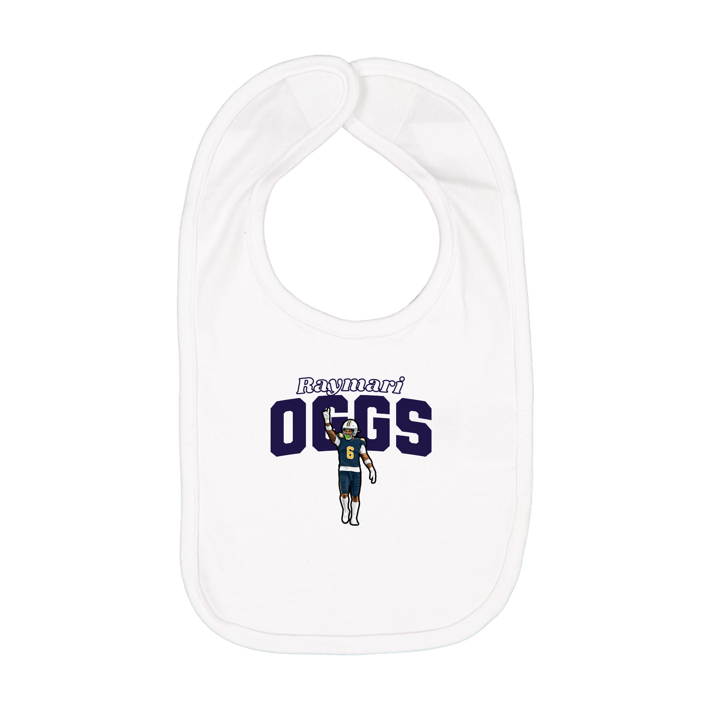Infant Bib — Name Arch in White