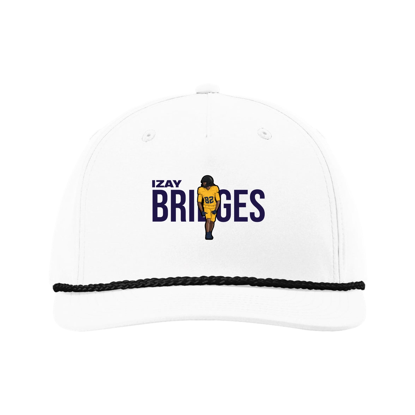 Five-Panel Classic Rope Cap — Player Name in White
