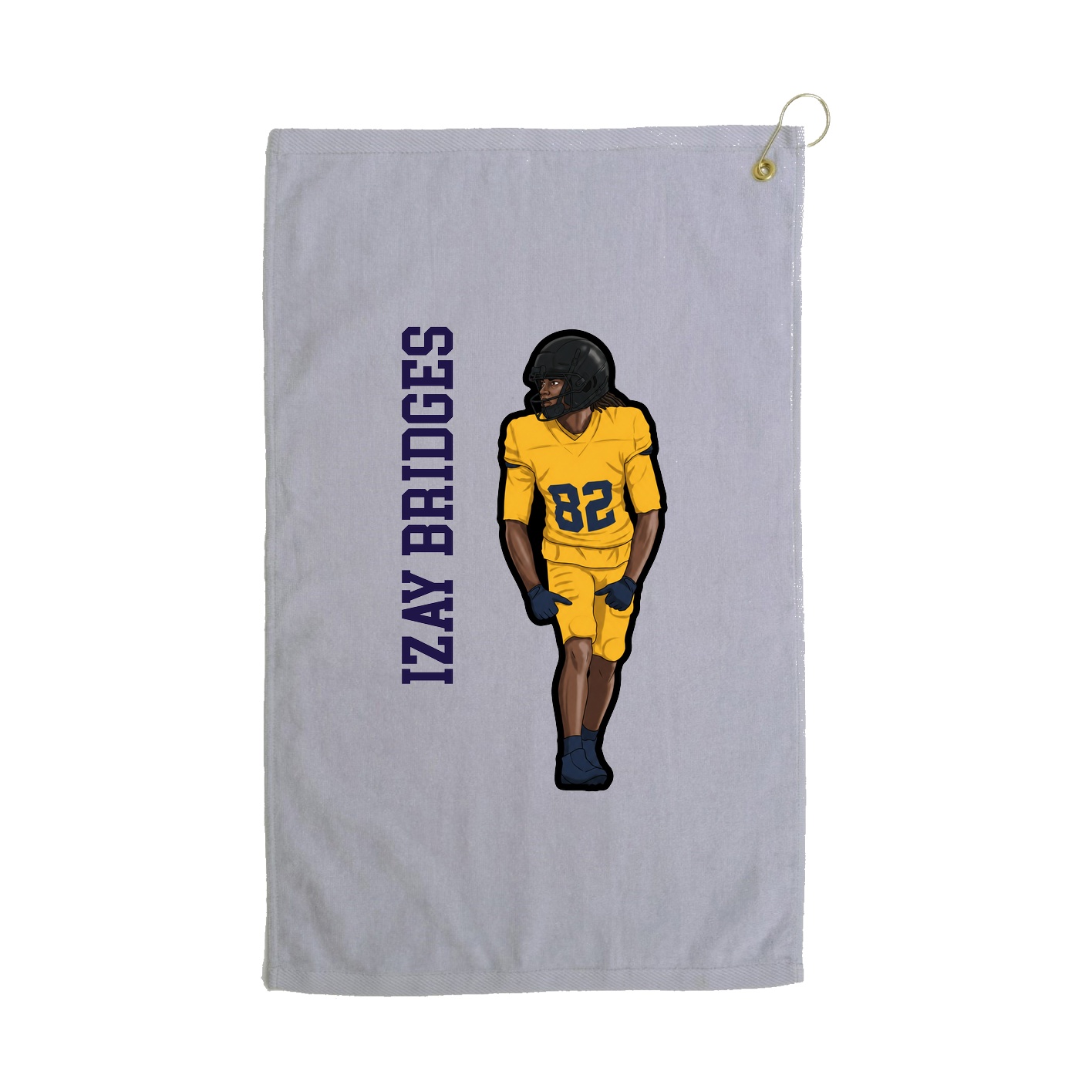 Golf Towel — Name Vertical in Grey