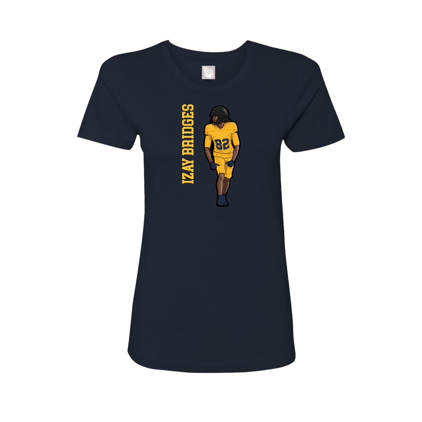 Fitted Women's Tee — Name Vertical in Navy