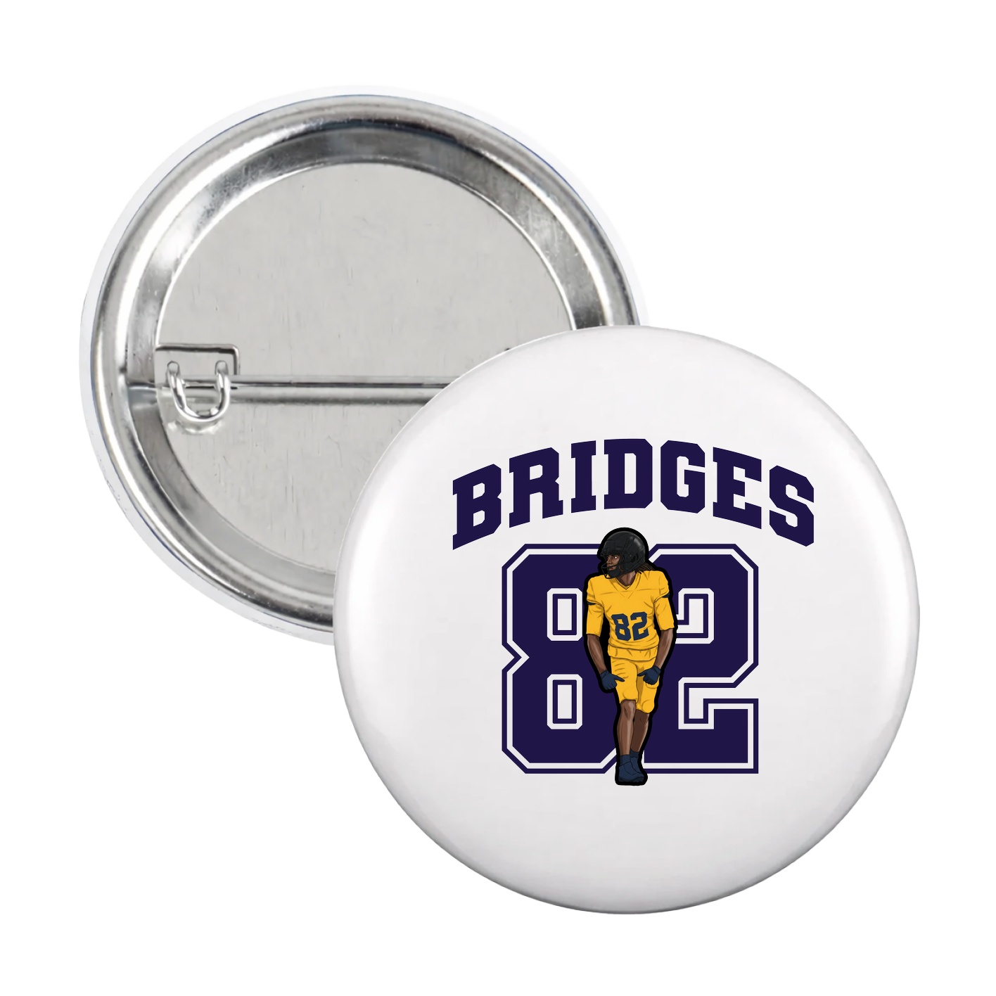 Game Day Button — Number in White