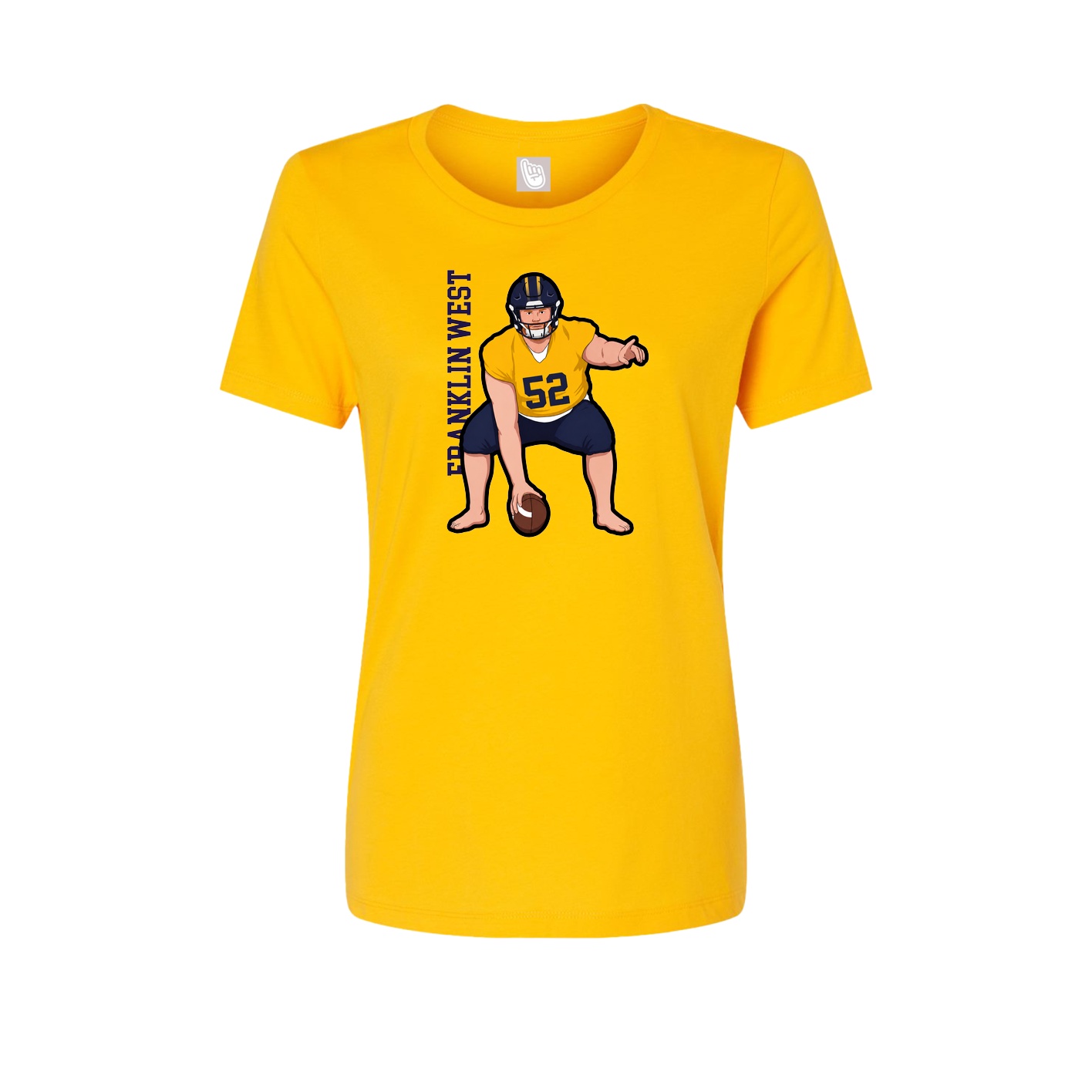 Fitted Women's Tee — Name Vertical in Gold