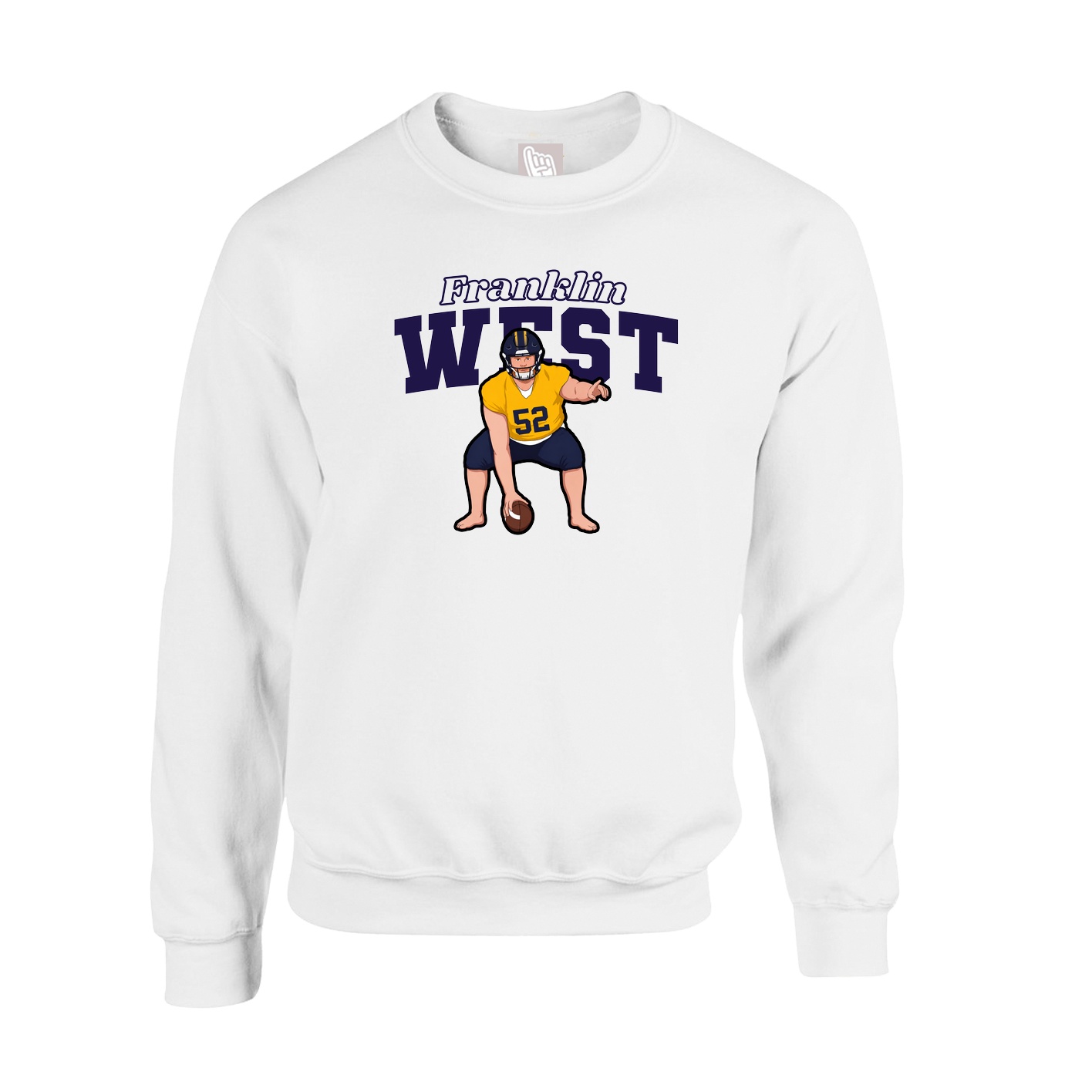 Fleece Crew — Name Arch in White