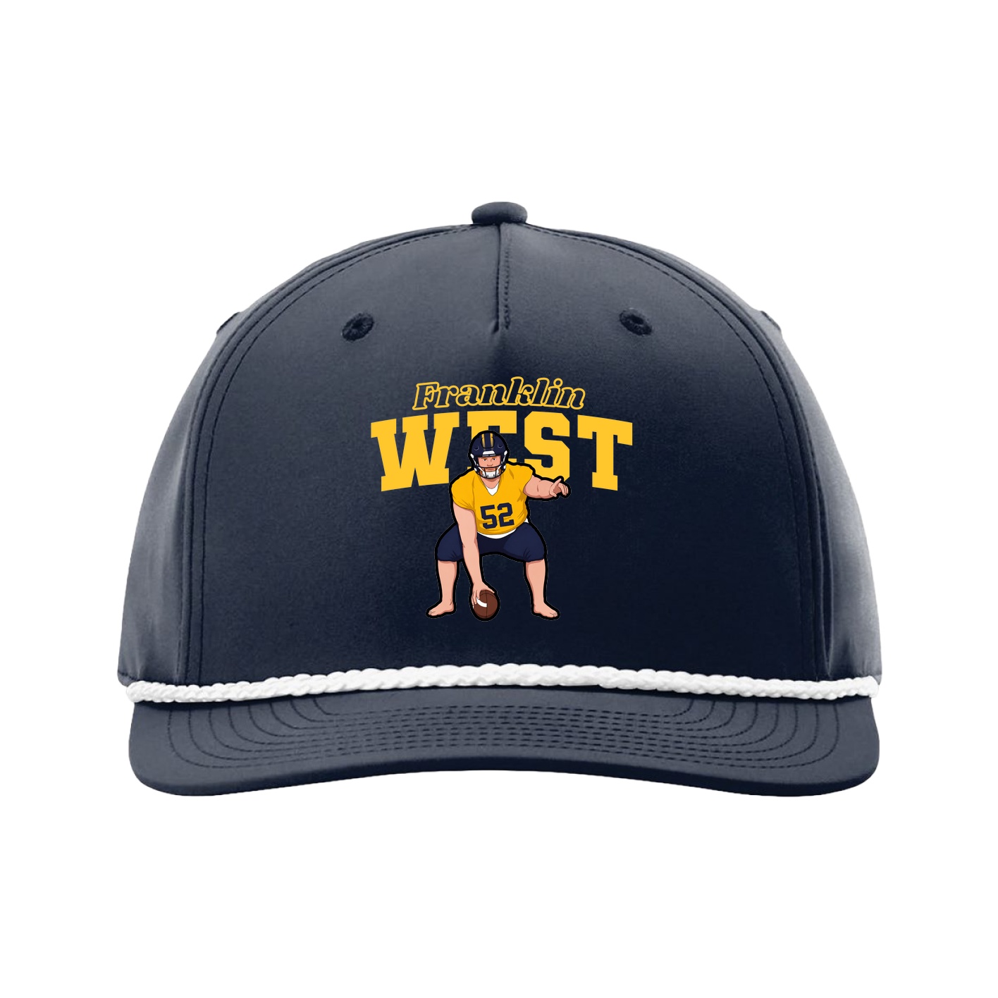 Five-Panel Classic Rope Cap — Name Arch in Navy