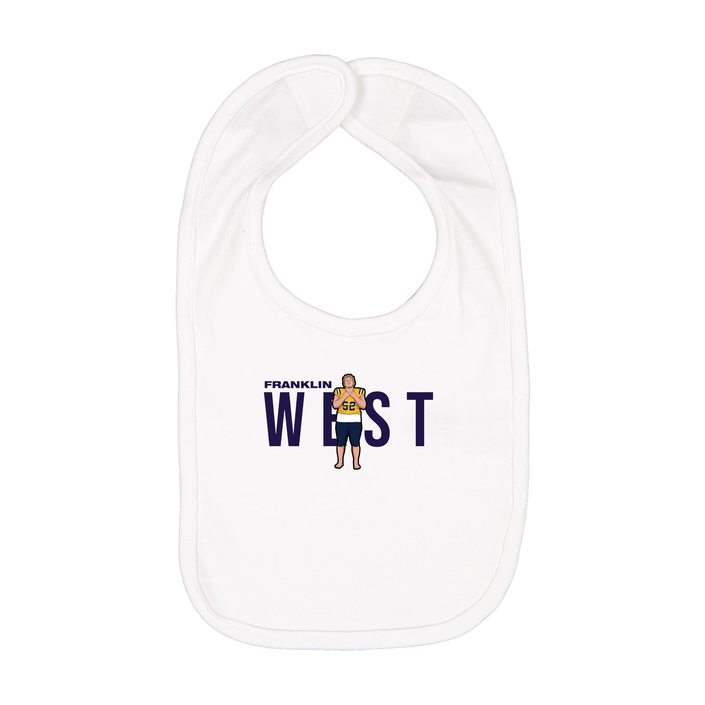 Infant Bib — Player Name in White