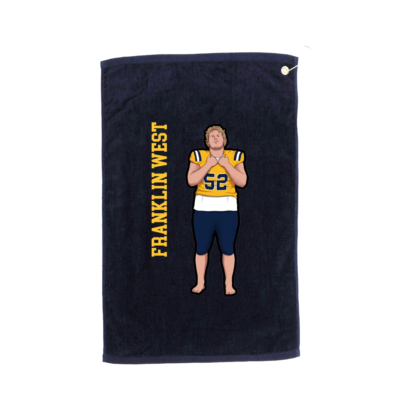 Golf Towel — Name Vertical in Navy