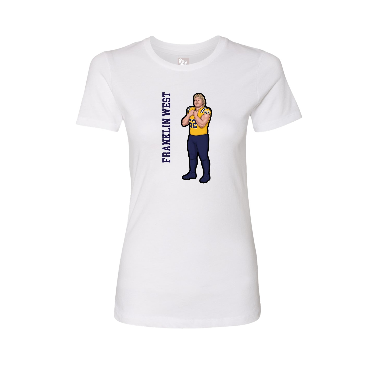 Fitted Women's Tee — Name Vertical in White