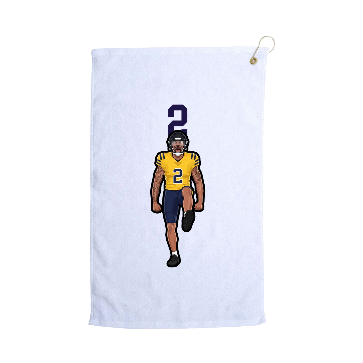 Golf Towel — Number Top in White