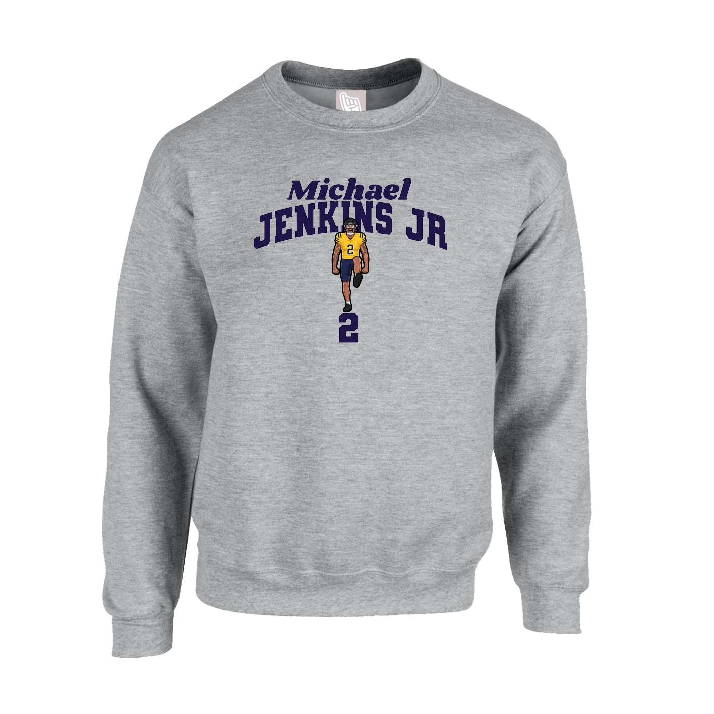 Fleece Crew — Signature Arch in Grey