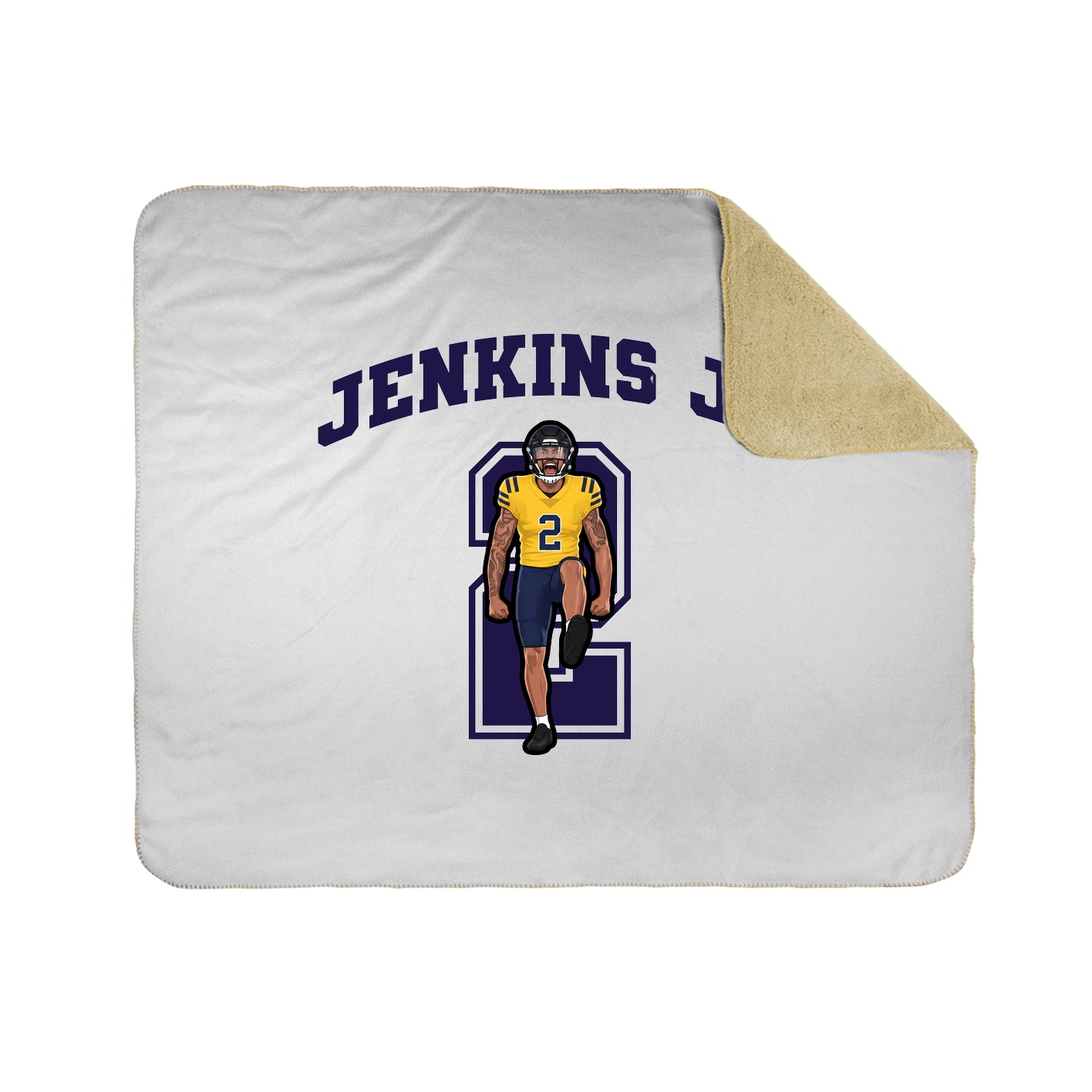 Throw Blanket — Number in White