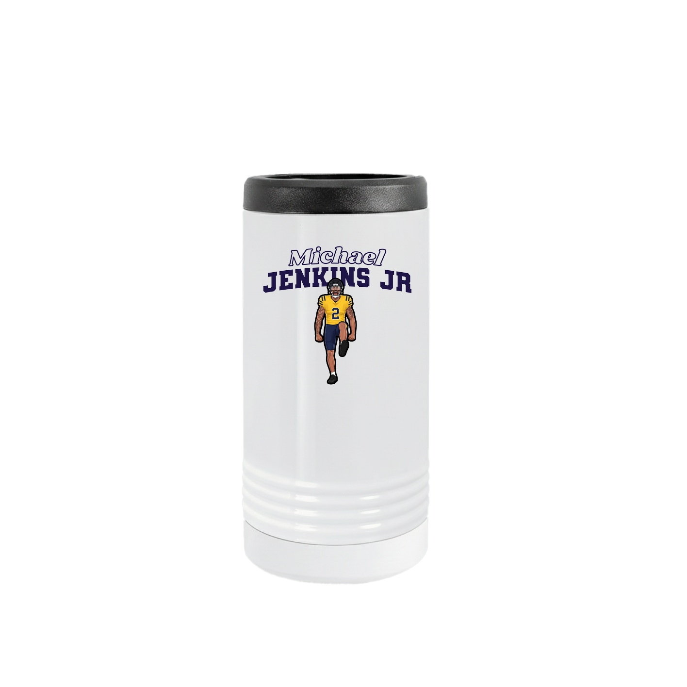 Slim Beverage Holder — Name Arch in White