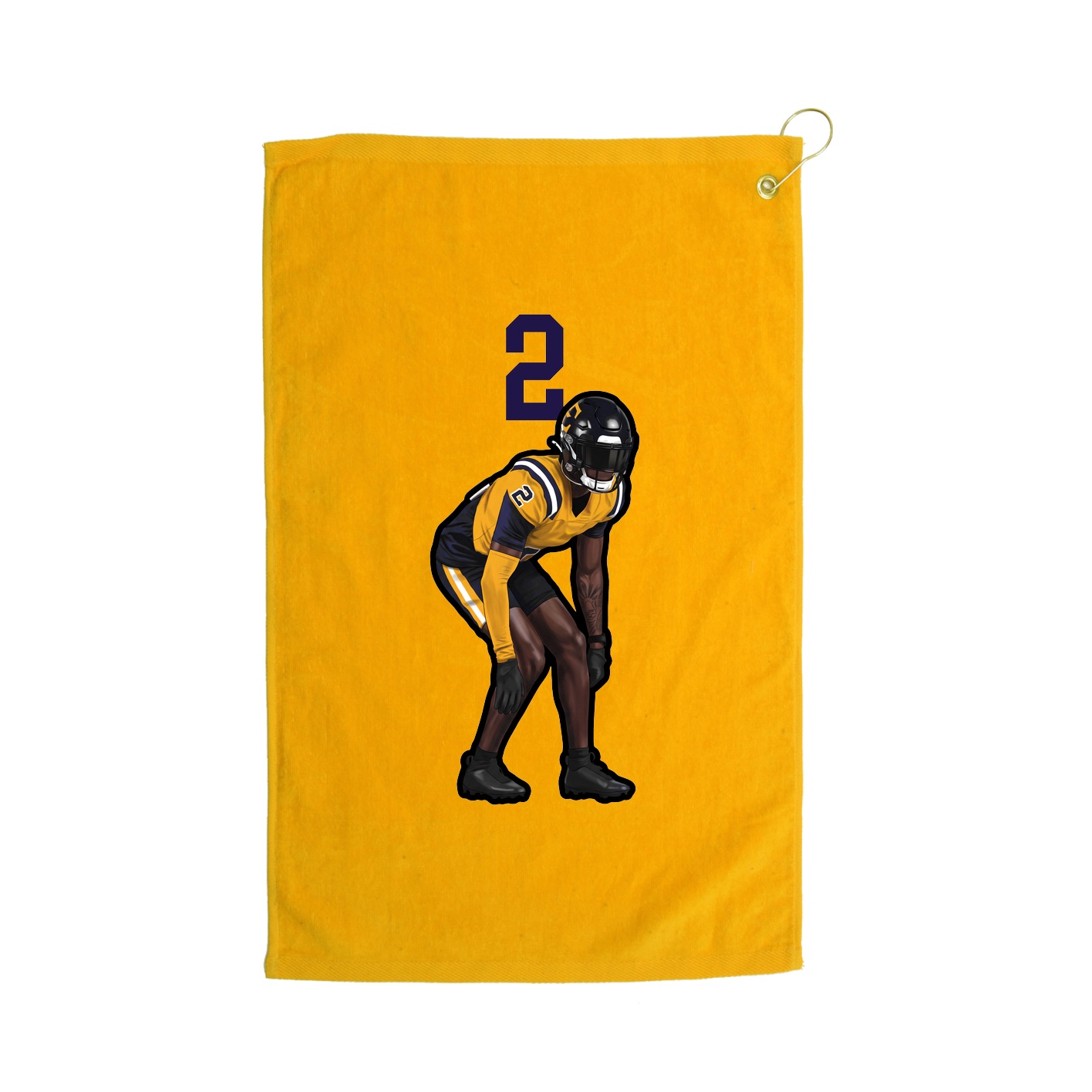 Golf Towel — Number Top in Gold