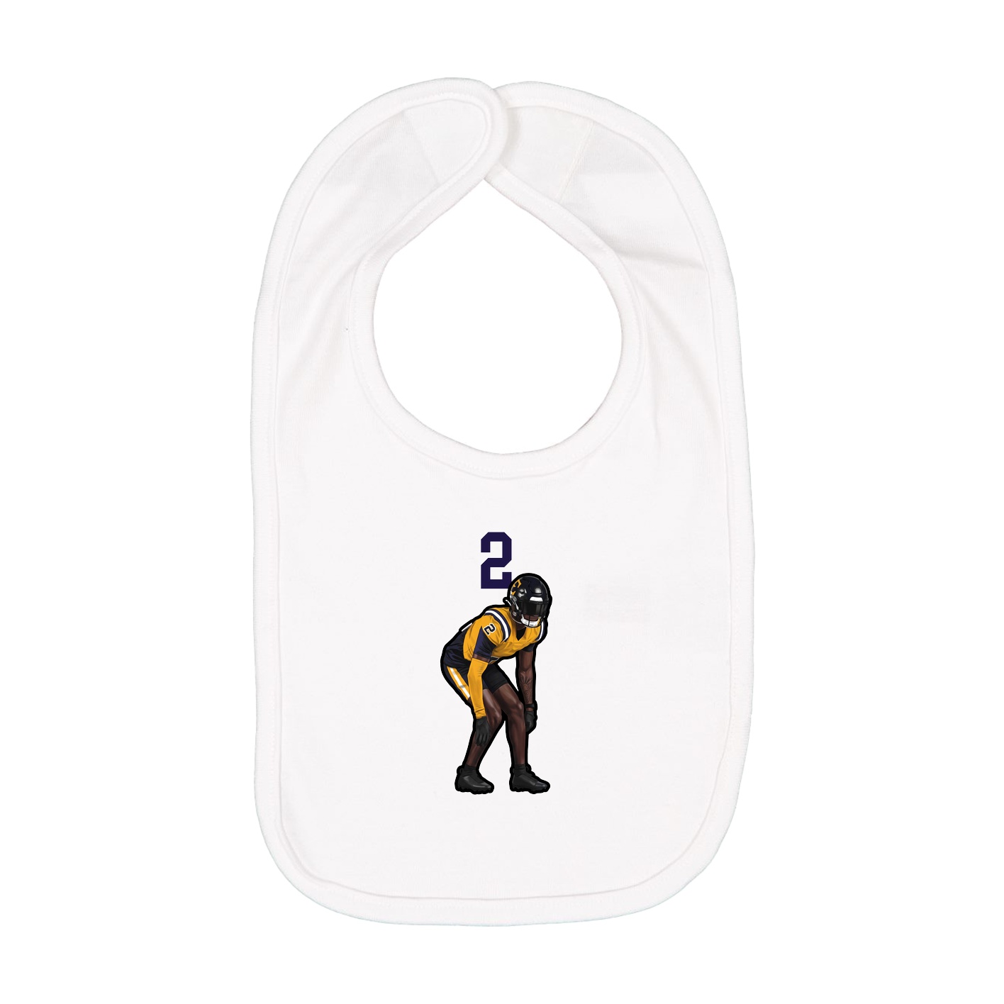 Infant Bib — Number Top in White