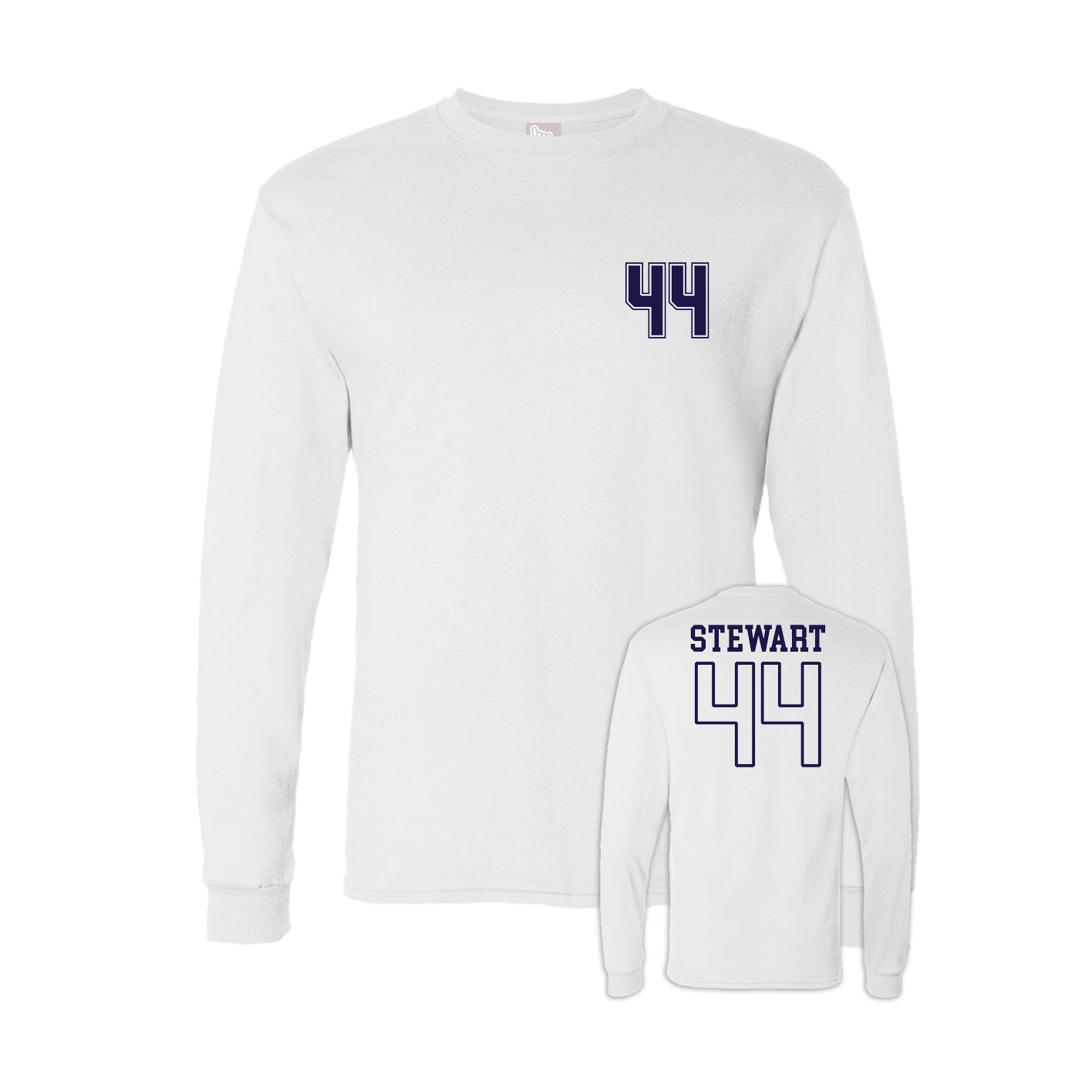 Long Sleeve Tee — Chest Back in White