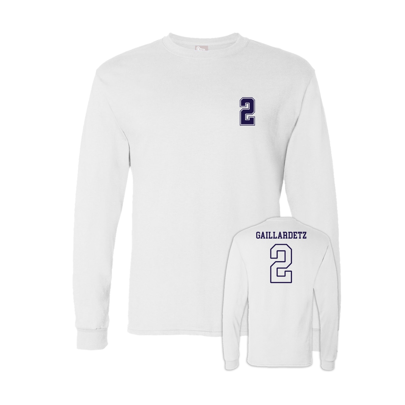 Long Sleeve Tee — Chest Back in White