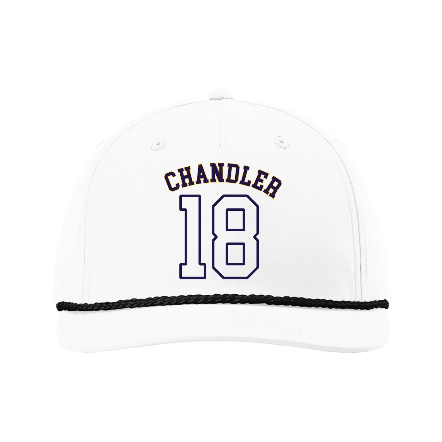 Five-Panel Classic Rope Cap — Shirsey Arch in White