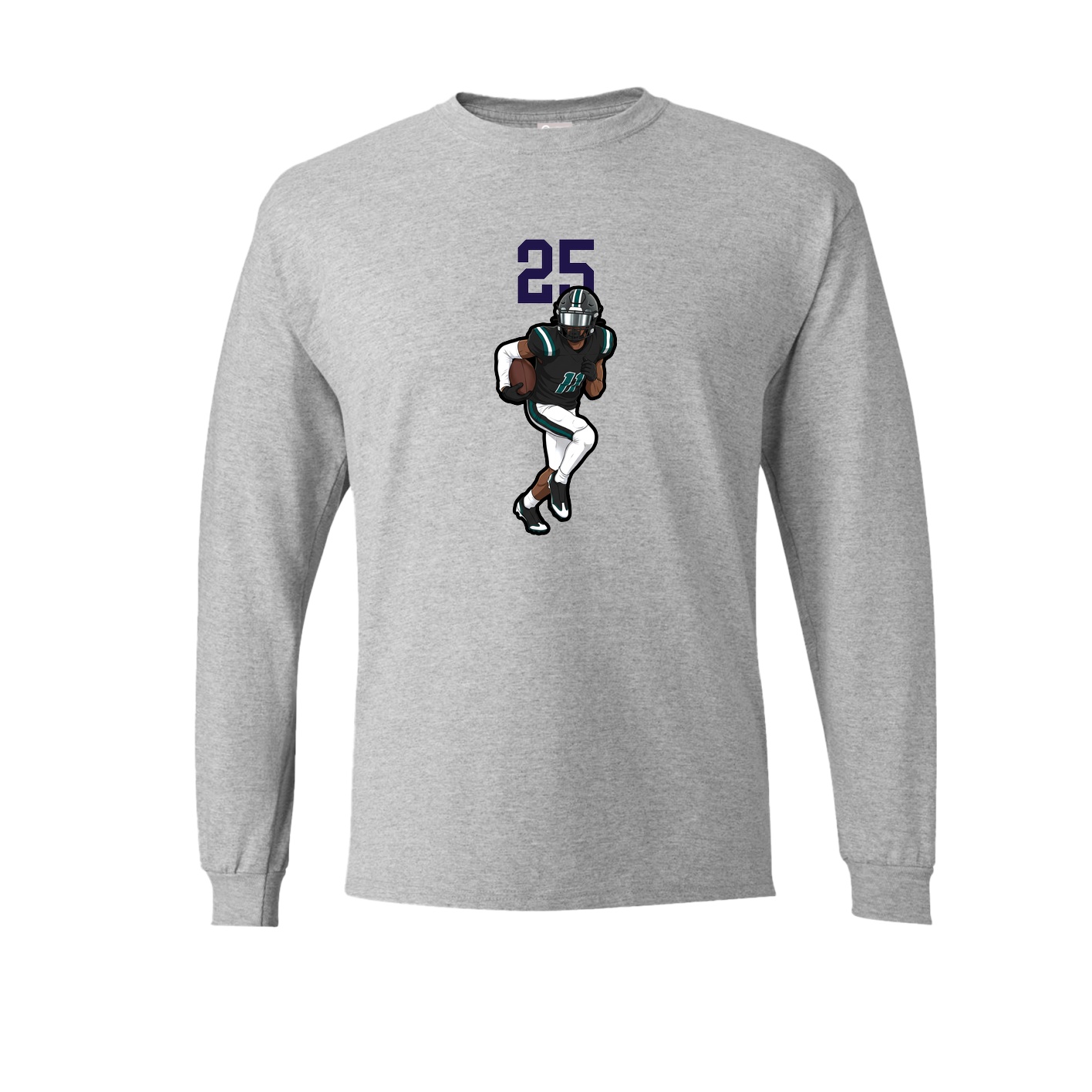 Long Sleeve Tee — Number Top in Grey