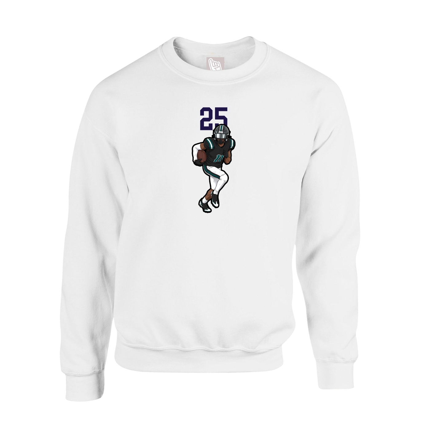 Fleece Crew — Number Top in White