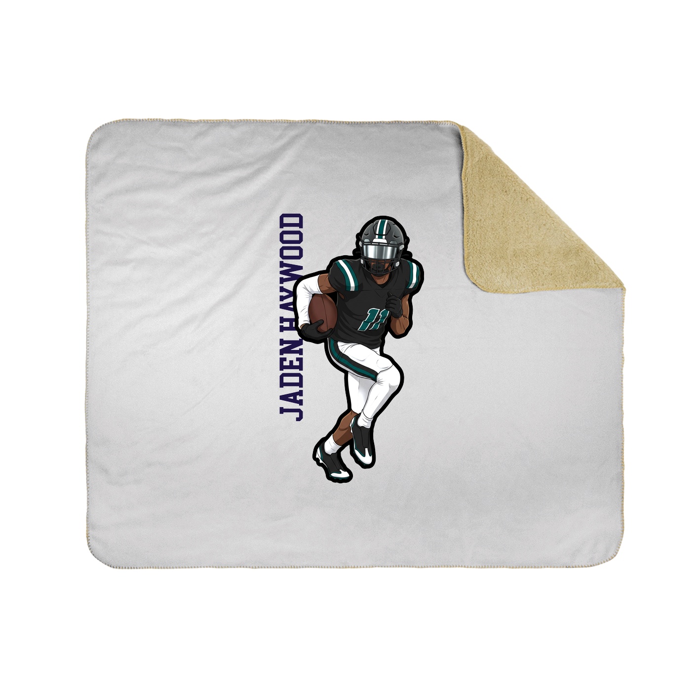 Throw Blanket — Name Vertical in White