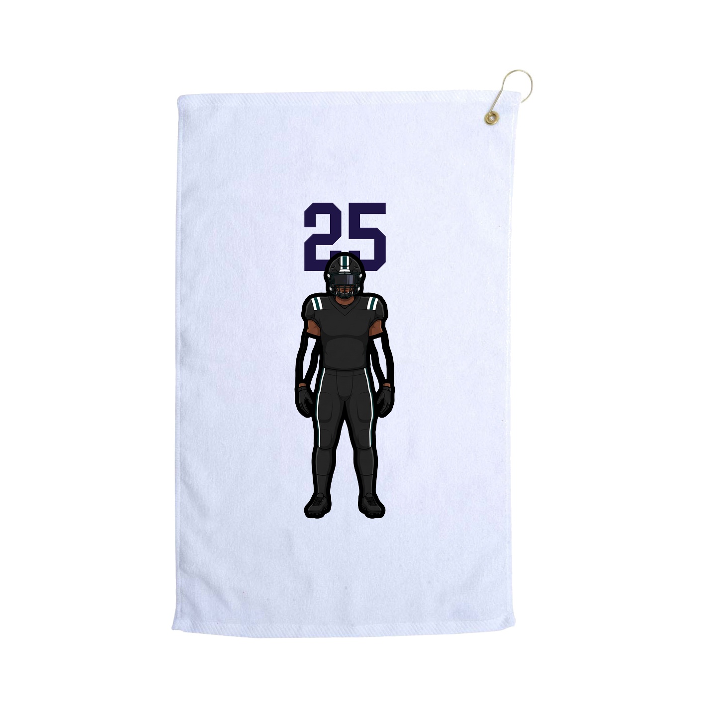 Golf Towel — Number Top in White