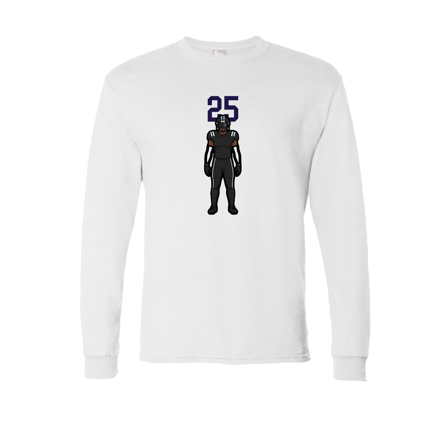 Long Sleeve Tee — Number Top in White