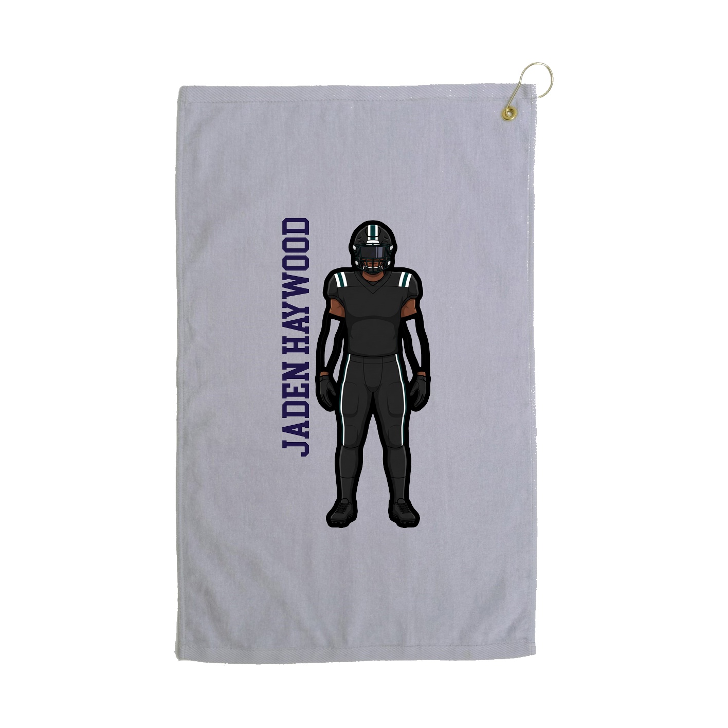 Golf Towel — Name Vertical in Grey