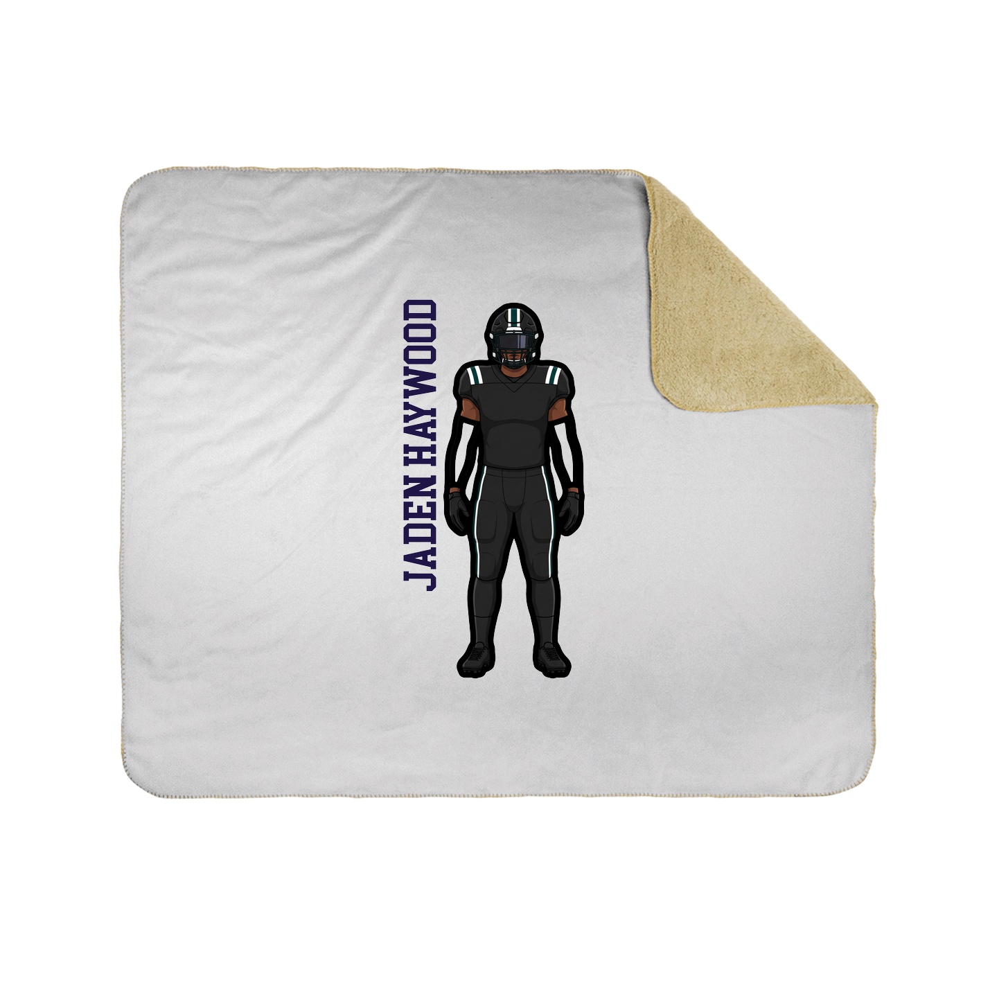 Throw Blanket — Name Vertical in White