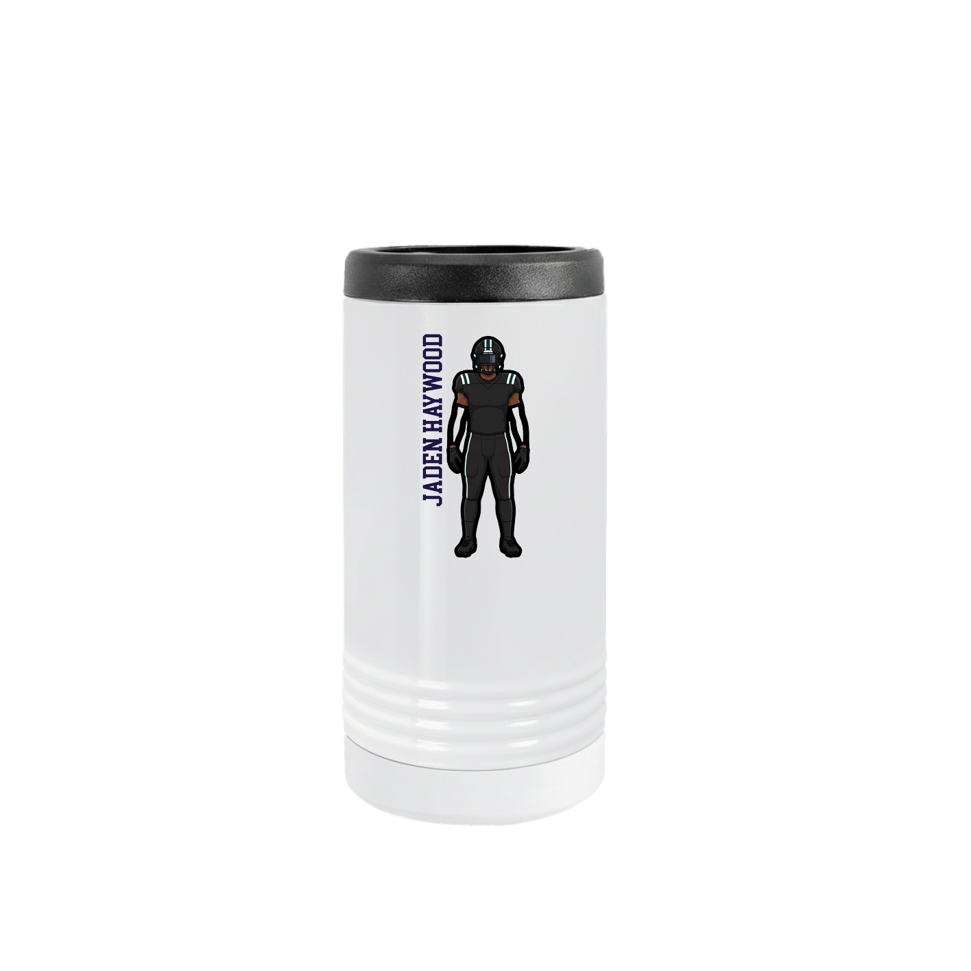 Slim Beverage Holder — Name Vertical in White