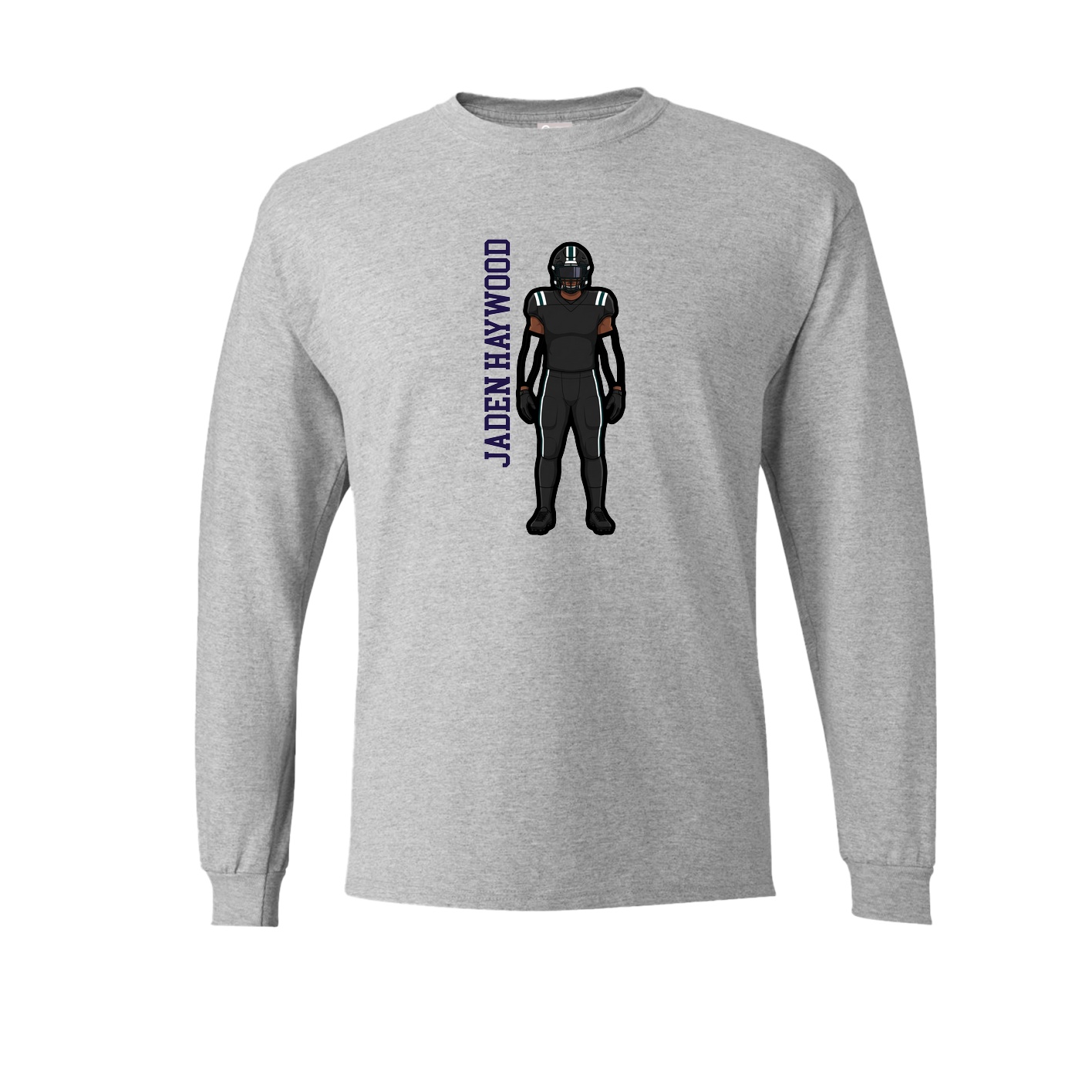 Long Sleeve Tee — Name Vertical in Grey