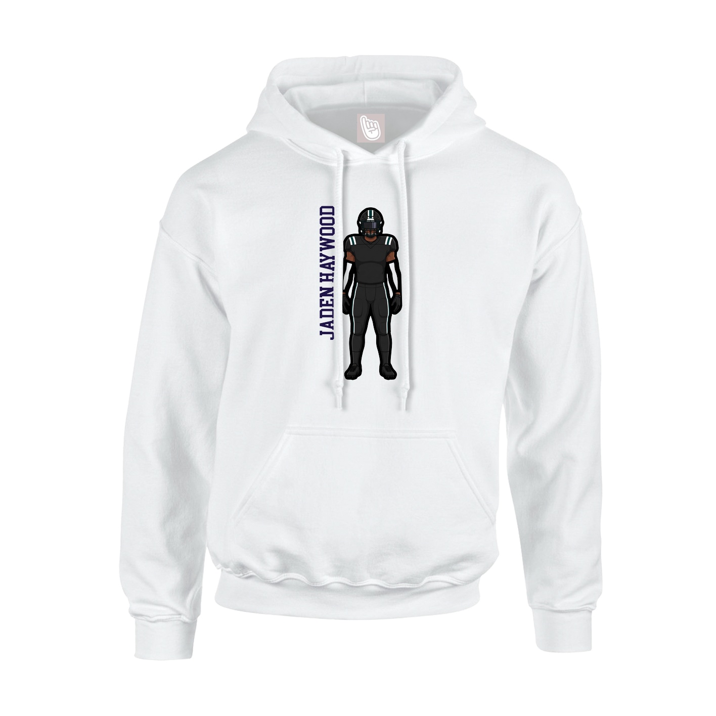 Hoodie — Name Vertical in White