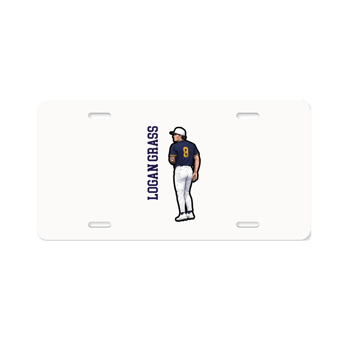 License Plate — Name Vertical in Classic