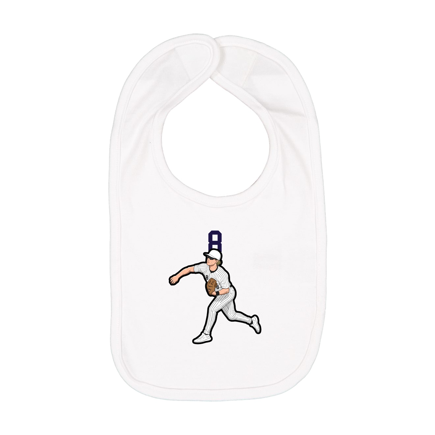 Infant Bib — Number Top in White