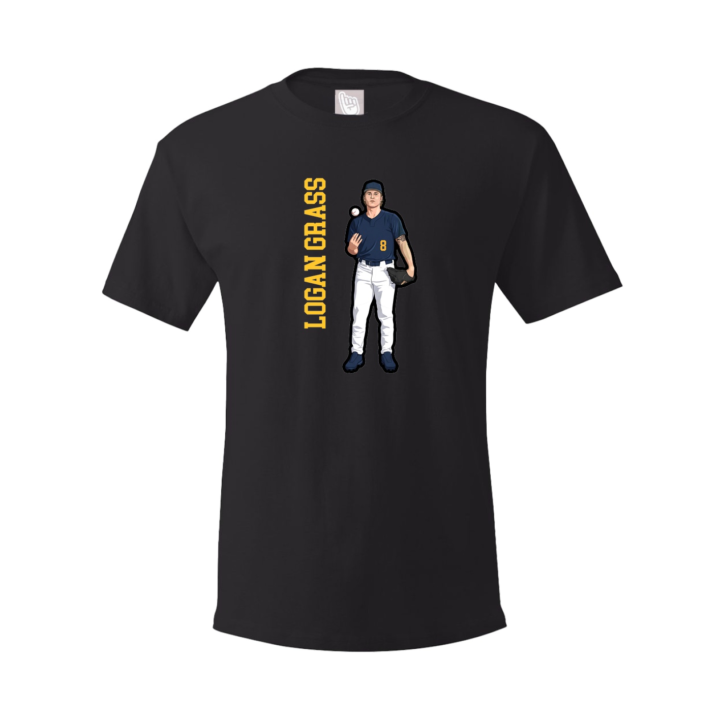 Youth Tee — Name Vertical in Black