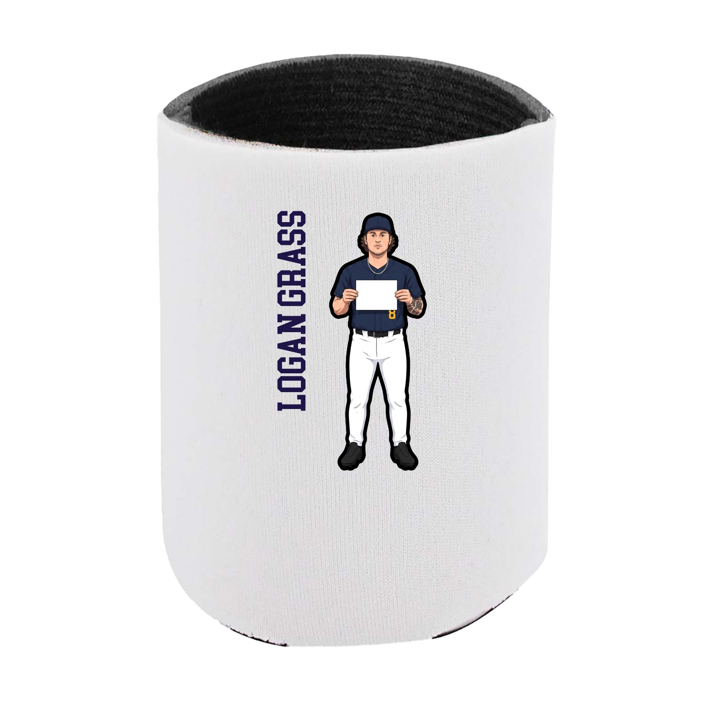 Can Holder — Name Vertical in White