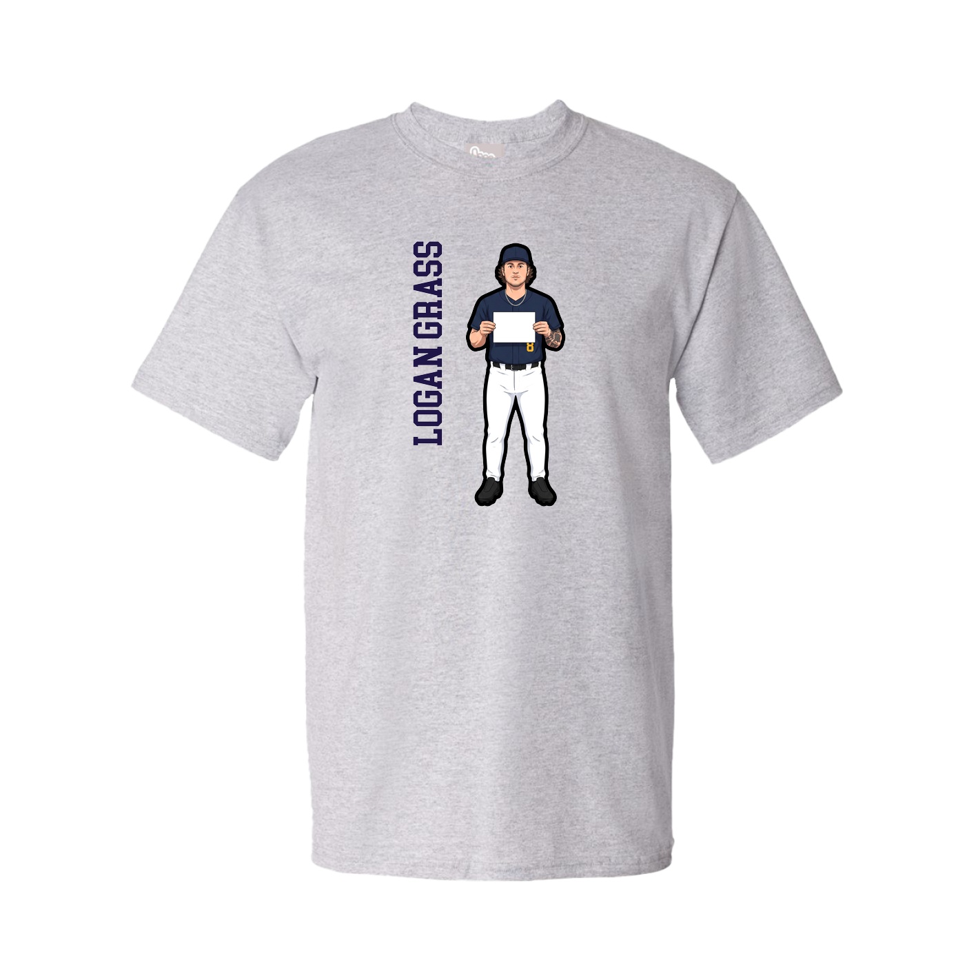 Tee — Name Vertical in Grey