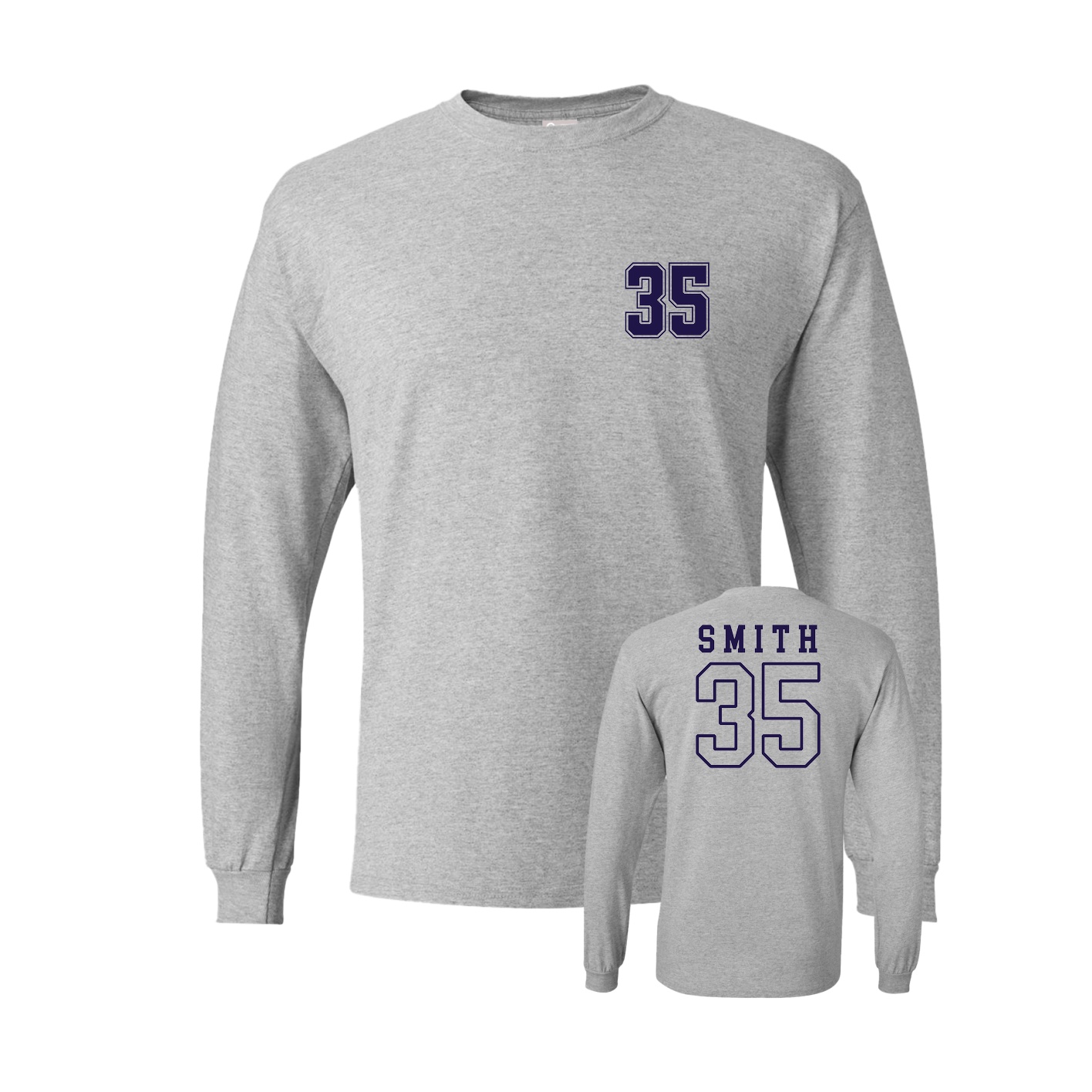 Long Sleeve Tee — Chest Back in Grey