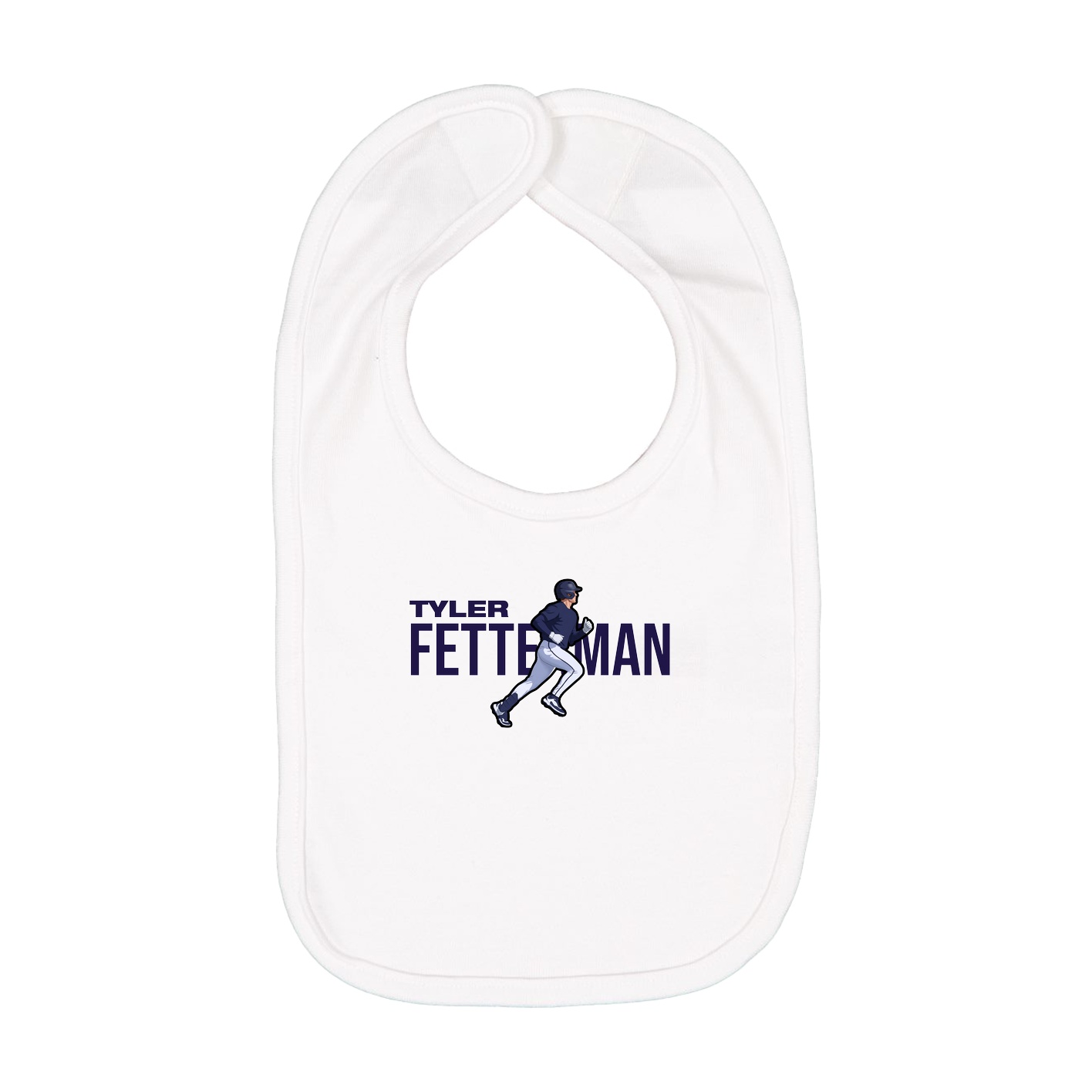 Infant Bib — Player Name in White