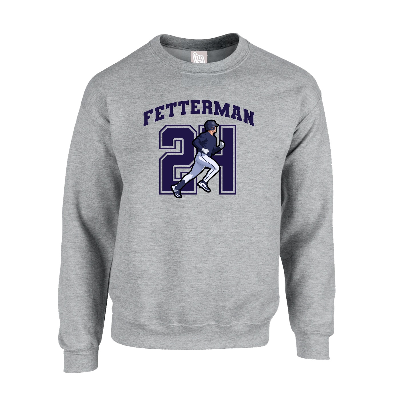 Fleece Crew — Number in Grey