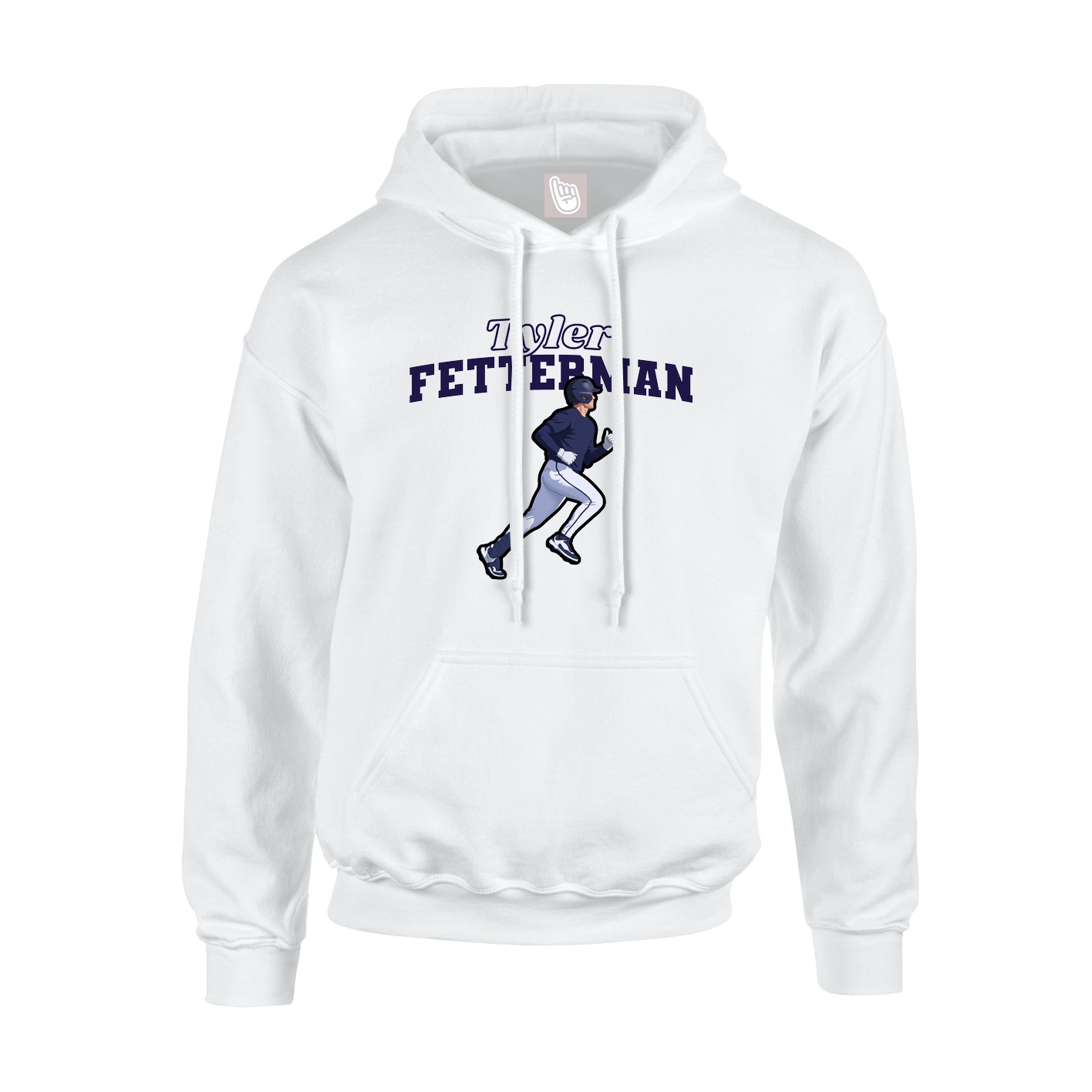 Youth Hoodie — Name Arch in White
