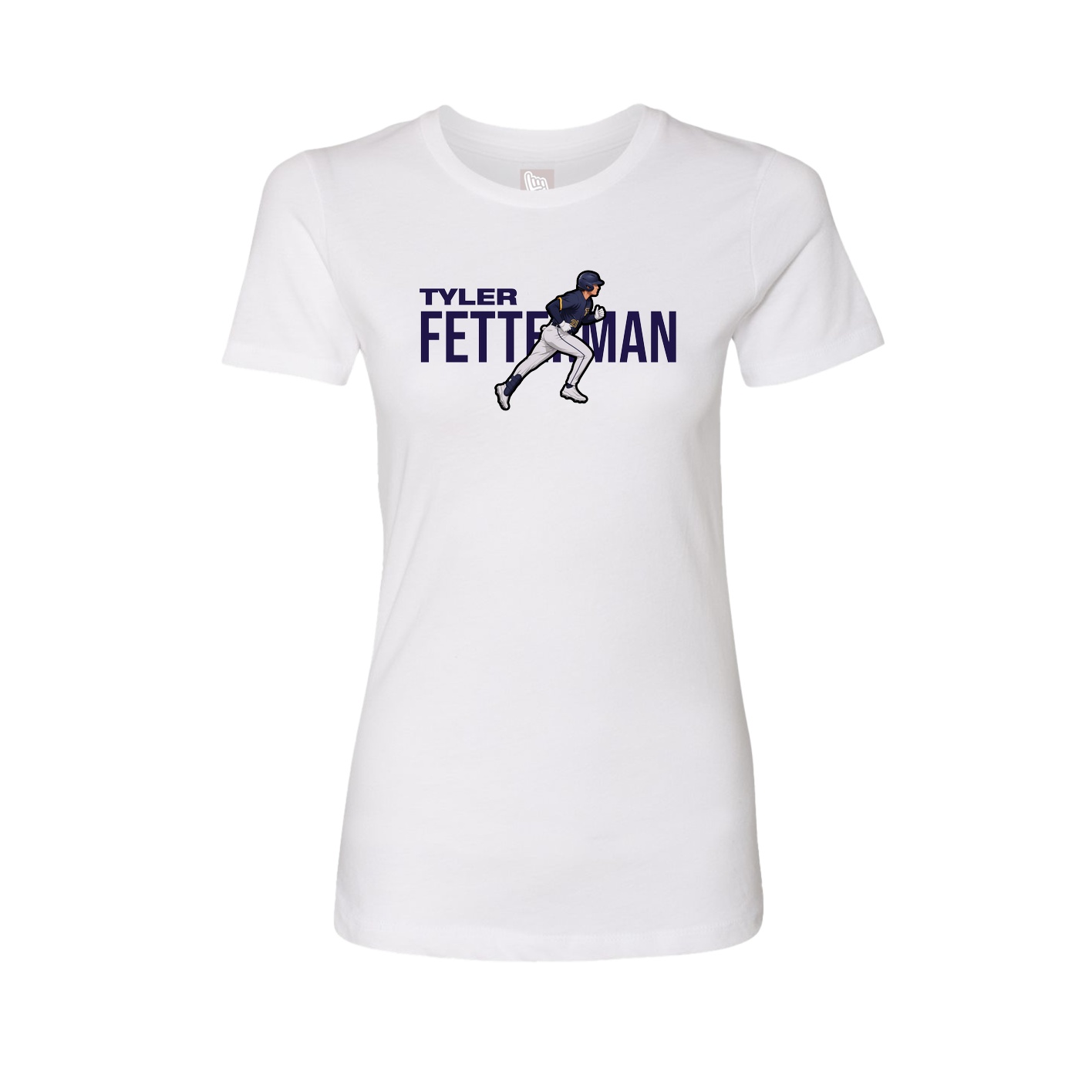 Fitted Women's Tee — Player Name in White