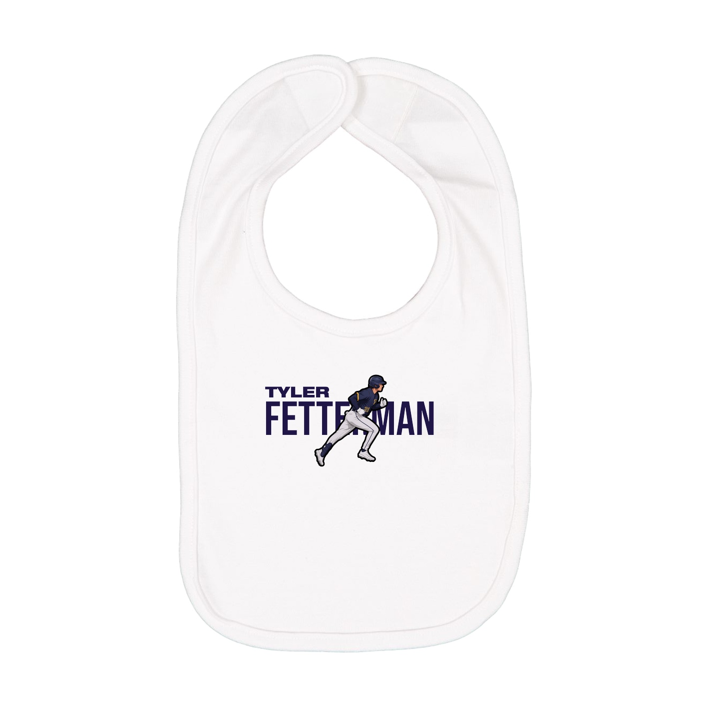 Infant Bib — Player Name in White