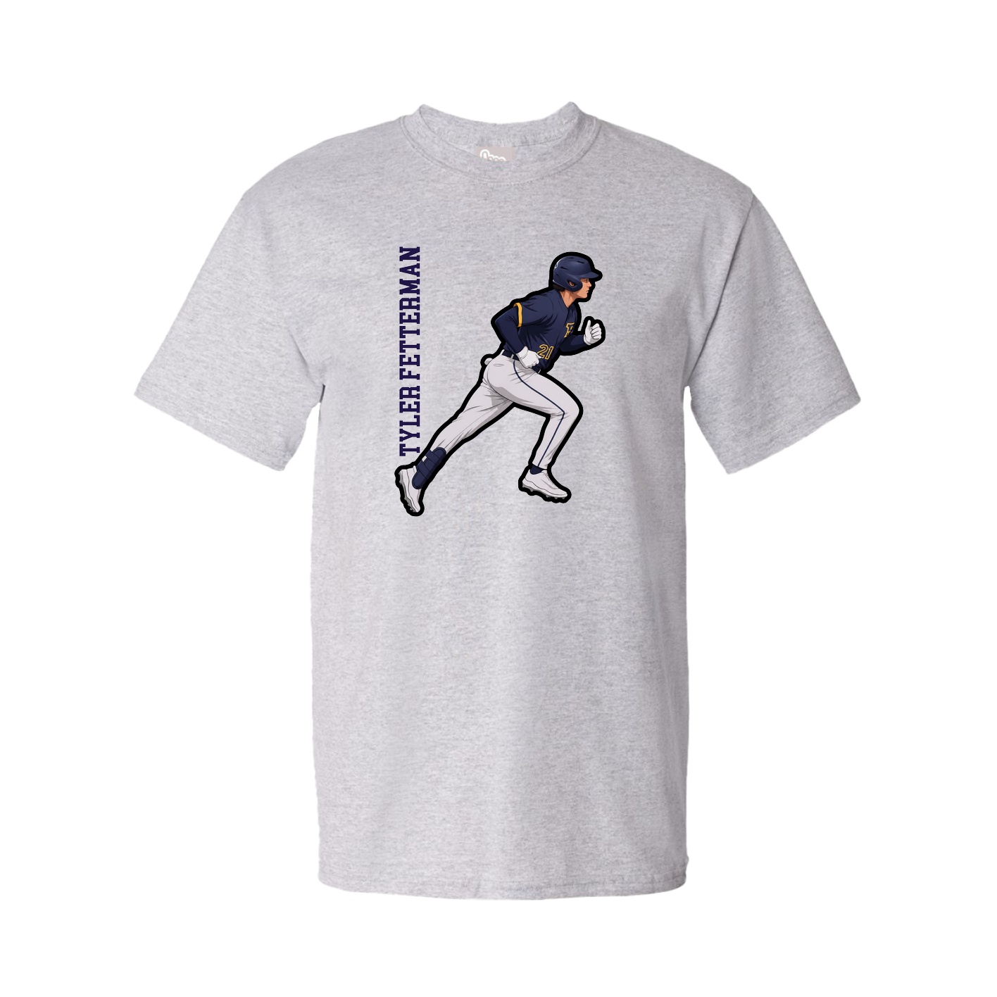 Tee — Name Vertical in Grey