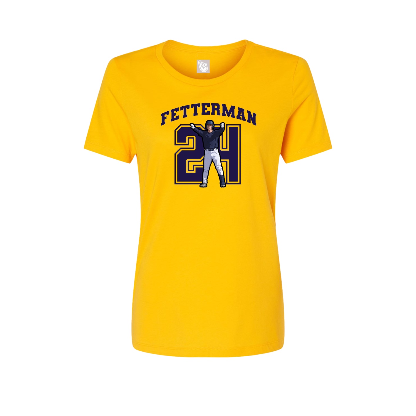 Fitted Women's Tee — Number in Gold
