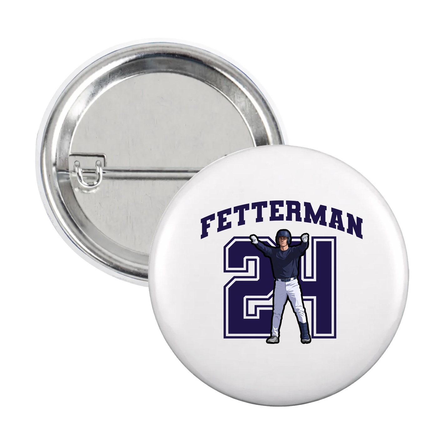 Game Day Button — Number in White